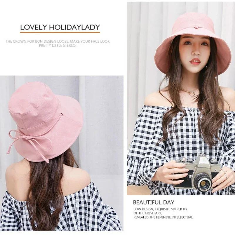New Bowknot Sun Hats for Women Summer Hat Women Beach Hat Summer Women Foldable Wide Brim Bucket Hat Fisherman Hat