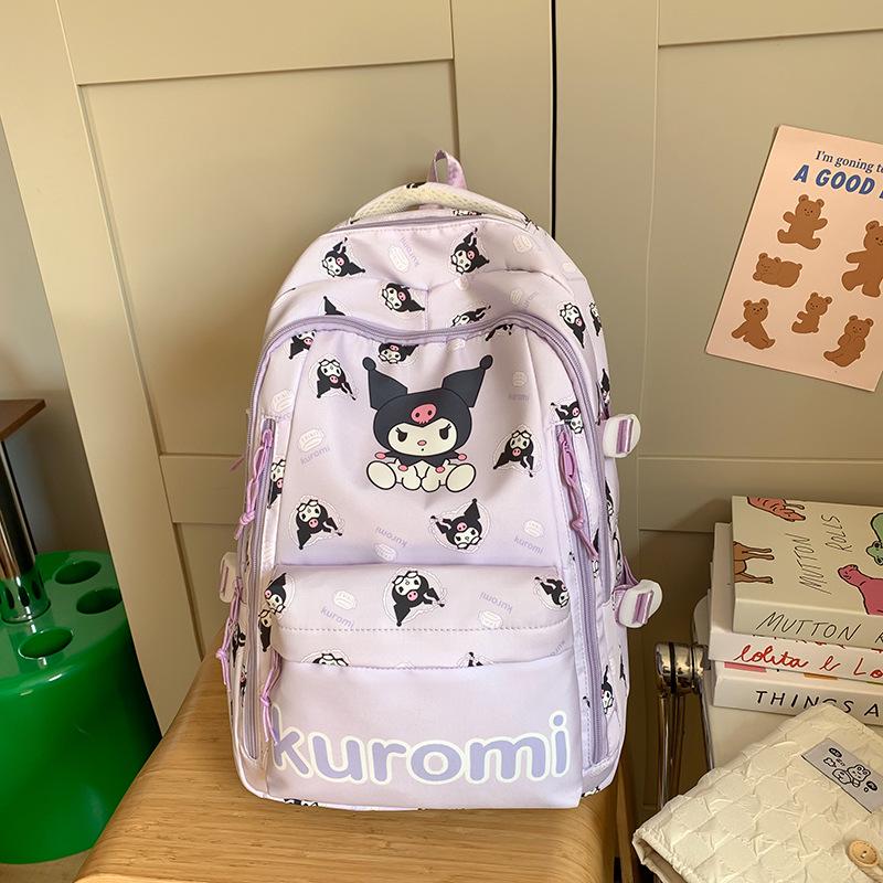 Sac à dos pour enfants à grande capacité avec imprimé mignon transfrontalier pour collège - Sac de voyage léger pour femmes