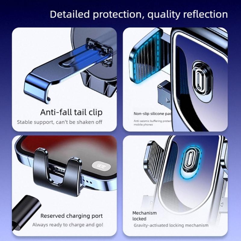 Anti Shake Car Phone Mount Easy Installation Spirals Hook for Stable Navigation 360 Degree Viewing Portrait Landscape