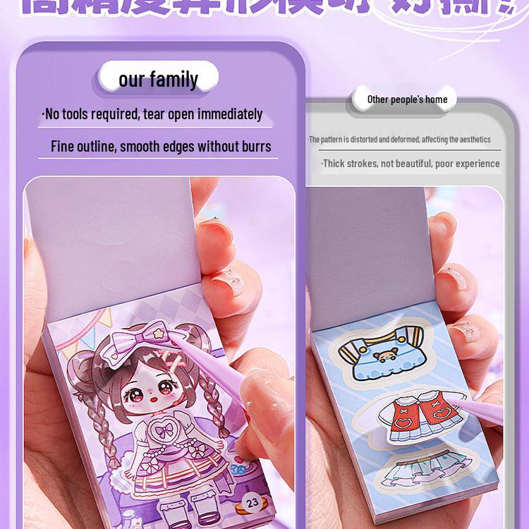 50 Unique Dress-Up Stickers Doudou Book: Mini Cute Fish-Themed Portable Pocket Notebook