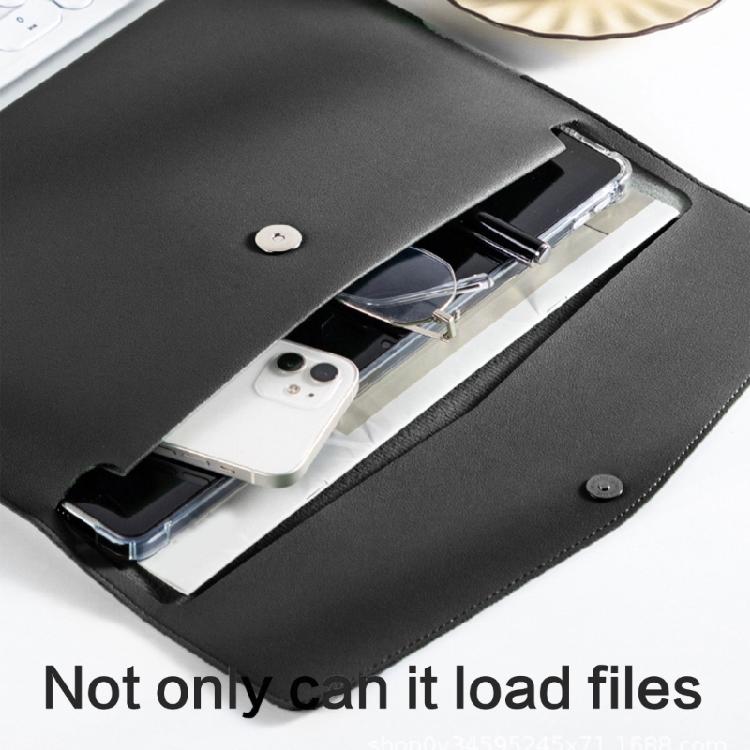 Business Folder Water Resistant Leather Document Organiser Carrying Case Magnetic Button Closure 330x240cm for Office