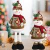 Yousheng Christmas Plush Toy with Retractable Legs Handmade Reindeer Snowman Santa Claus Plush Doll Xmas Holiday Party Decoration Ornament