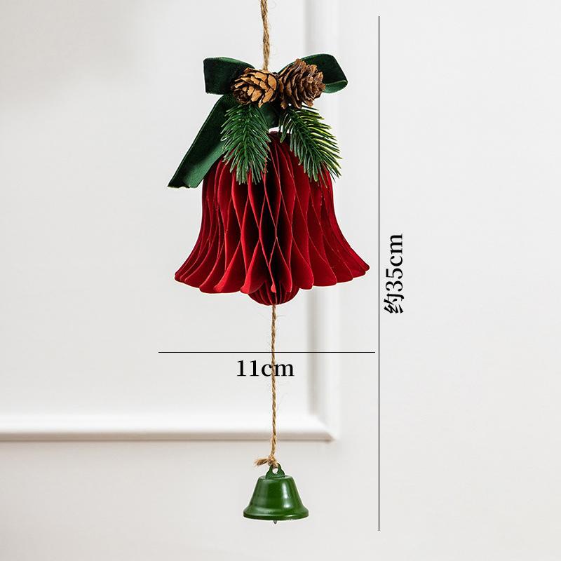 Weihnachts-Waben-Glocke Weicher Hängeanhänger Ornament Festliche Glocken Dekoration Samt-Weihnachtsbaumschmuck Für Kaminsims Feiertag