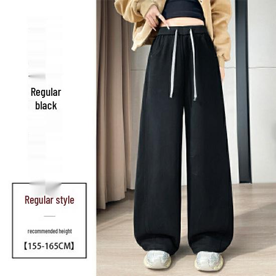 

Women s Gray Velvet Curved Knife Sweatpants - Autumn/Winter Two-Way Wear, Cuff-Tightening, Wide-Leg, Soft & Casual. S