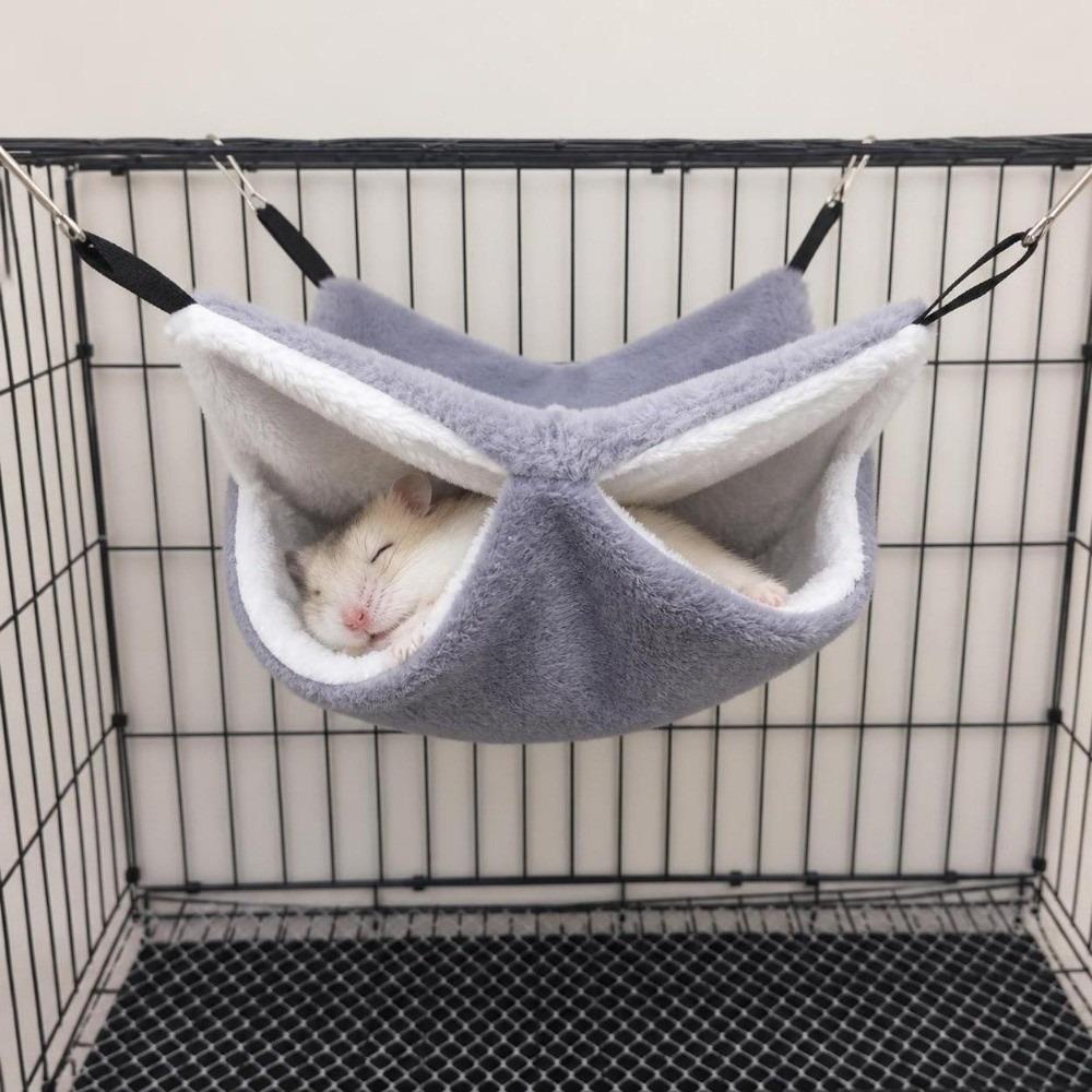 Thicken Small Animal Sleeping Bag Winter Plush Nest Bed Cozy Hanging Pet Hammock  Small Pet Cage