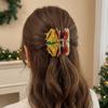 Elk Santa Claus Shark Clip Acrylic Cartoon Hair Grab Clip Fashion Christmas Tree Hair Claw  Girl