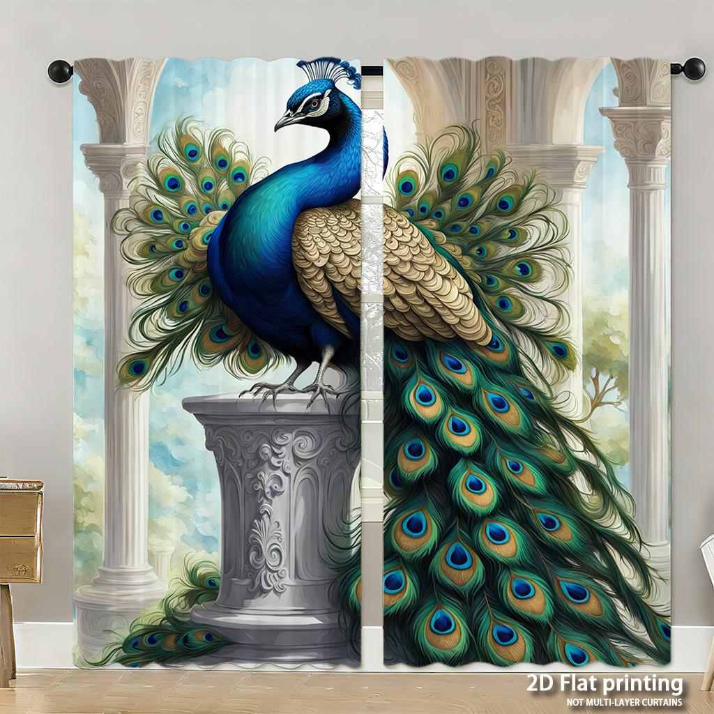 Piece Set High Definition Digital Printed Curtainsred Background Christmas Ornaments Snowman Festive Holiday Decorhome Deco Curtain Made Of Polyester