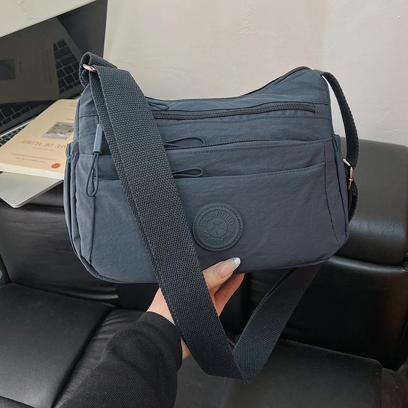 Solid Color Crossbody Bag Women's Multi-Compartment Lightweight Shoulder Bag