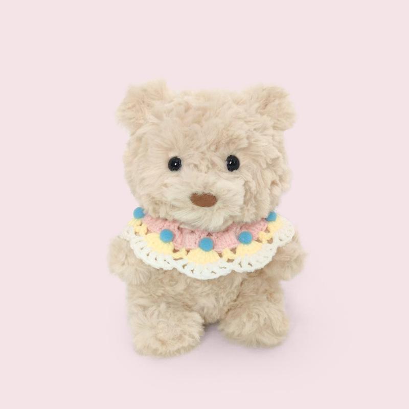 Cute Soft Bear Cub Plush Toy Bib Top Hat Bear Doll Girl Valentine's Day Gift Children's Doll