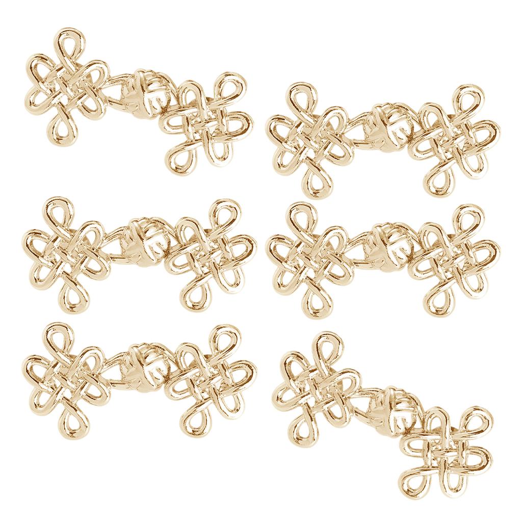 Chinese Knot Waist Tightening Clip Metal 3/6Set Adjustable Plating Pin for Loose Pants and Jeans Waist Fitness Extenders