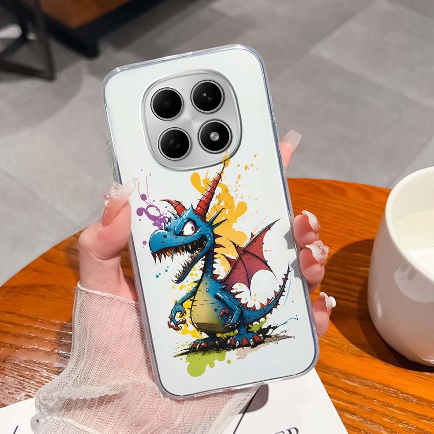 Suitable For Redmi Note 15 14 Pro 14S 15 15C A5 A1 Popular Creative Letters Patterns Phone Case Transparent Silicone Anti Slip Shell For Redmi Housing