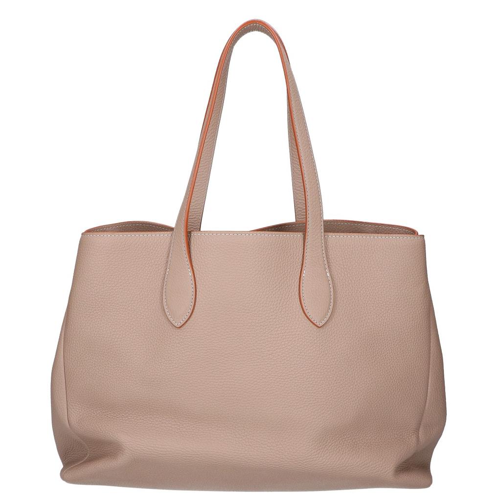 Il Micio Shrink Leather A-1 Tote Bag beigeUsed