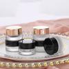 3g 5g Glass Lotion Vials Black Gold Face Cream Packaging Bottle Makeup Jar  for Skin Care