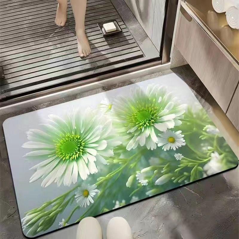 3D Expansion Wind Three-dimensional Diatom Mud Floor Mat Bathroom Toilet Water Absorption Non-slip Mat Household Toilet Foot Mat Quick Drying