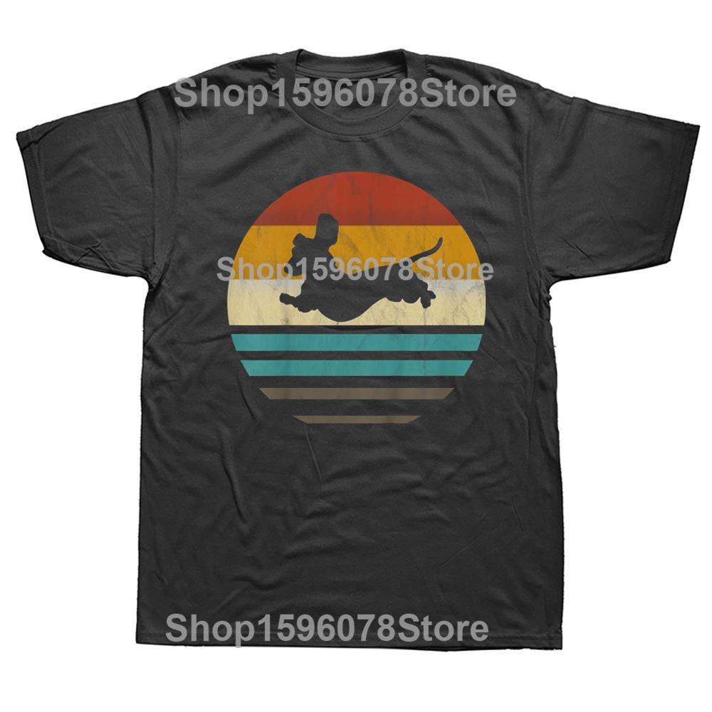 Funny Dachshund Vintage Retro Dog Love T Shirts Short Sleeve Birthday Gifts Mens Clothing Fashion Casual Loose Oversized T Shirt
