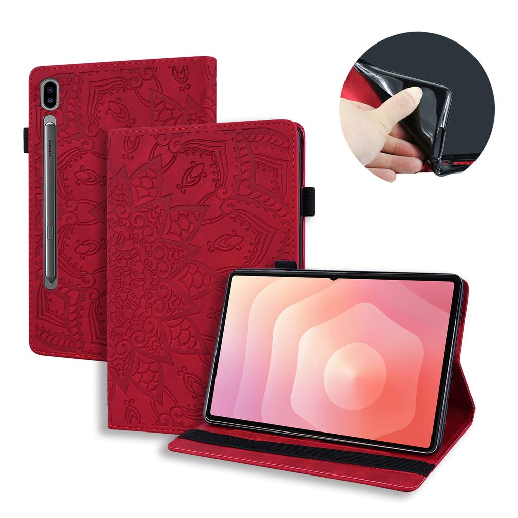 For Samsung Galaxy Tab S11 Ultra Tablet Case Card Slots Leather Cover Flower Pattern