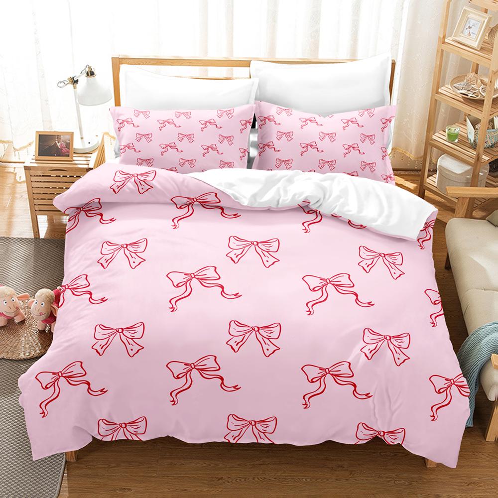 Popular Style Bowknot Bedding Sets Skin Friendly Soft Bedsheets And Duvet Covers Comfortable And Lovely Suitable For All Ages