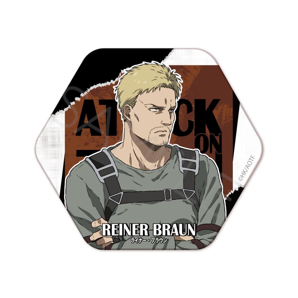 TV Anime on Titan The Final 9th Hexagonal Can Badge WE "Attack Season" [Reiner]