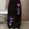 Gotisch Retro Schmetterlingsdruck Streetwear Unisex Übergroß Locker Sport Schnelltrocknende Hose