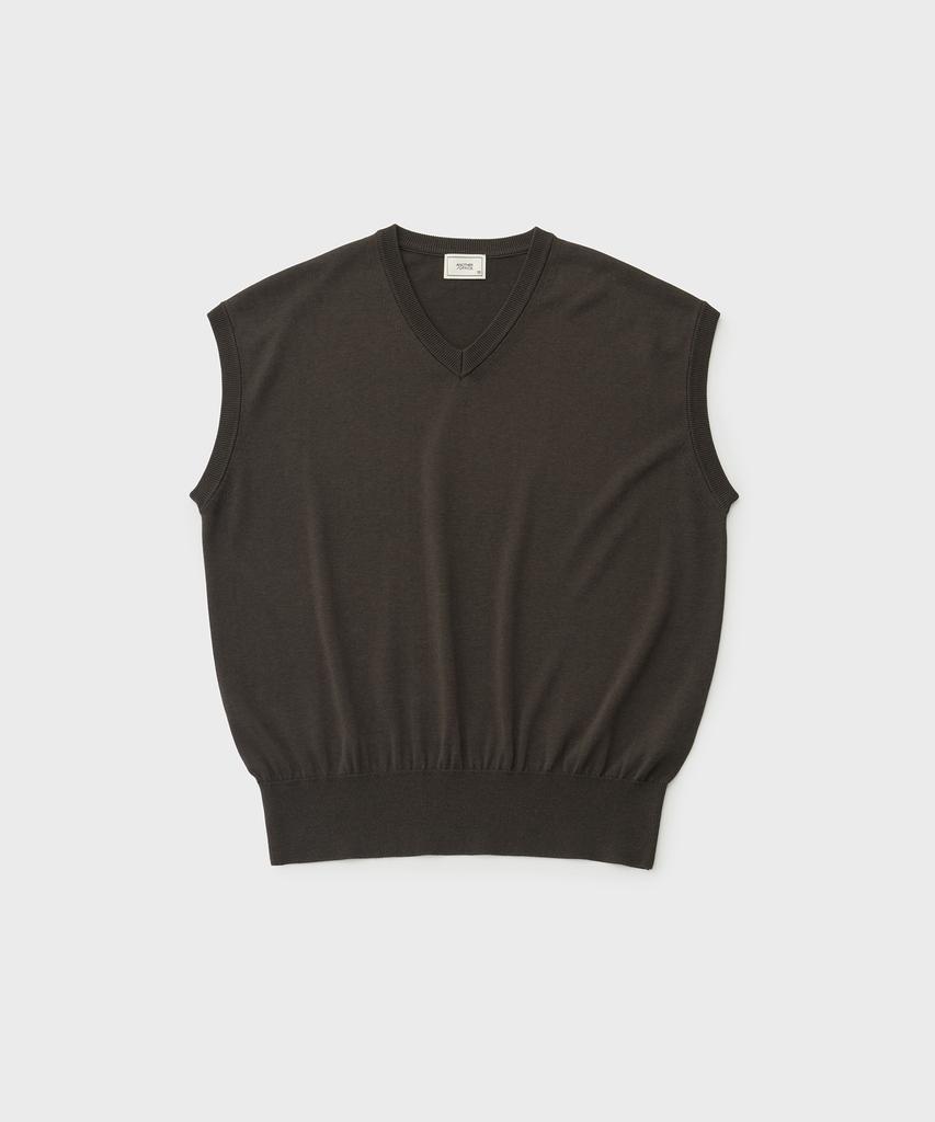 Another Office Layer Silk Knit Vest (Pewter)