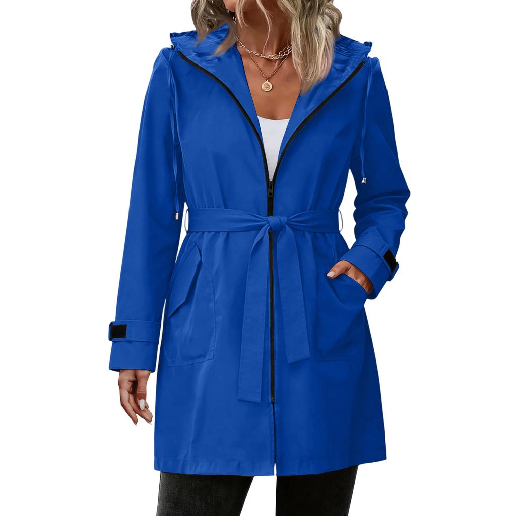 Damen Regenmäntel Mit Kapuze Leichte Outdoor Kapuzen Windjacke Trenchcoat Jacke Große Größen