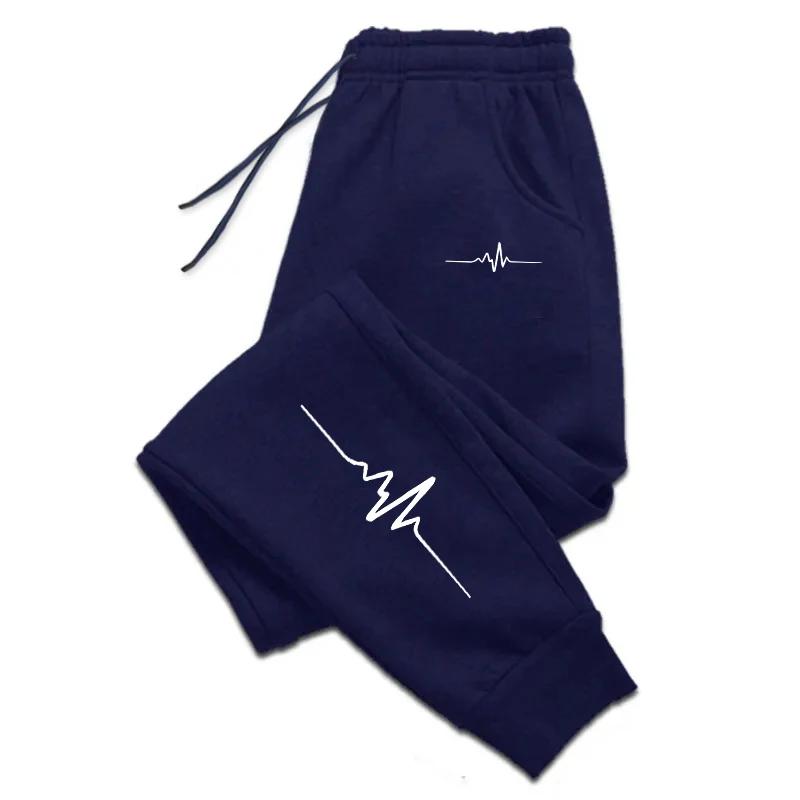

Hot Sale Mens Sweatpants Printed Daily Casual Trousers Sports Jogging Pants Fitness Outdoors Street Sportswear Menswear XS темно-синий