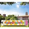Nepnuser Thank You Teachers Fence Banner Teacher Appreciation Week Party Decoration School Classroom Large Home Garden Outside Yard Hanging Sign