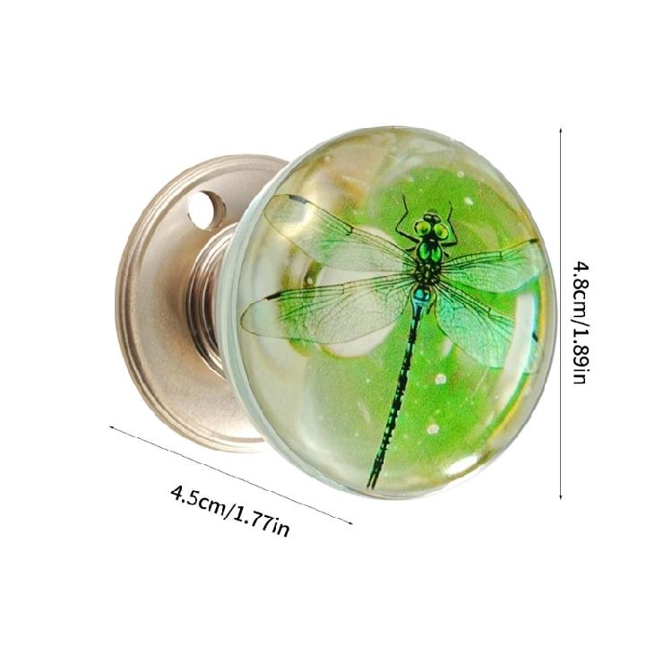 Decorative Orb Door Handle with Clear Resin Art Work Metal Ergonomic Shape Hassle Easy Installation for House