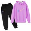 2026 Children Hoodie Letters Sports Pullover3-13Yrs Coat Sweatshirt+Pants -piece Set Boy Girl Toddler Clothes Fashion Set