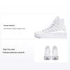 Thick Sole Height Increasing Durable High Top Canvas Shoes Kids Sneakers White A01023C