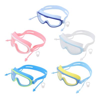 Kids Swimming Goggles Large Frame Waterproof Non Fog HD Swim Supplies with Nose Clip