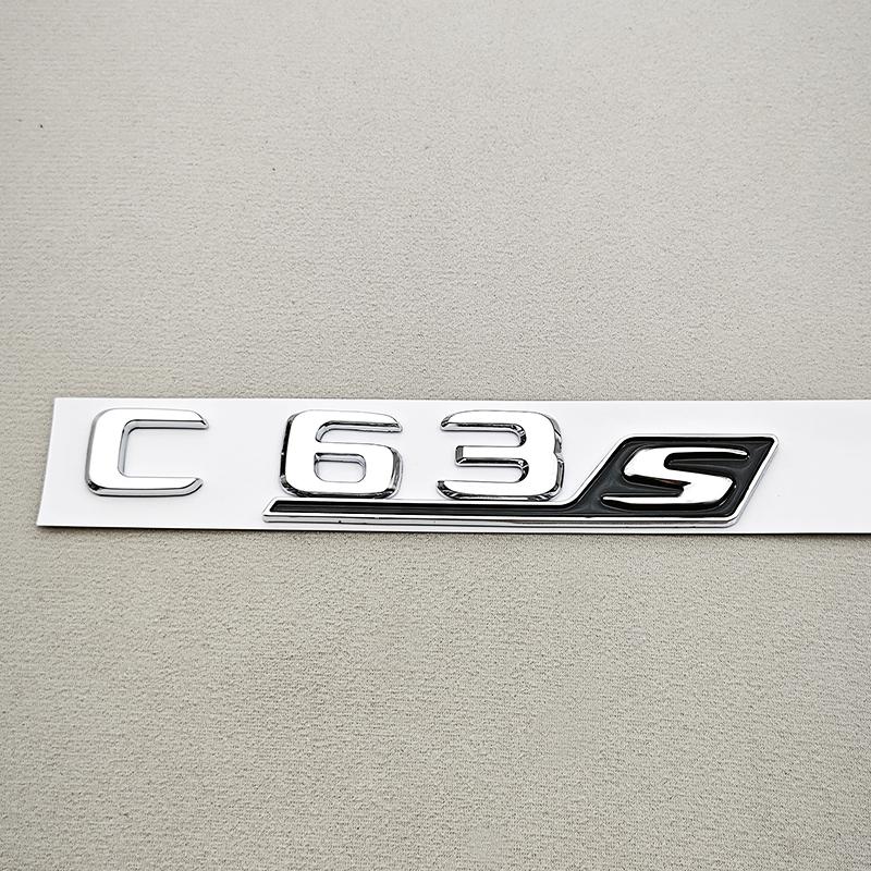 New 3D ABS Car Styling Logo C63S Badge Sticker Rear Trunk Emblem Decals For Mercedes Benz AMG C63S Auto Tail Accessories