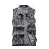 Men's Retro Hong Kong Style Denim Vest - Loose, Casual Sleeveless Waistcoat