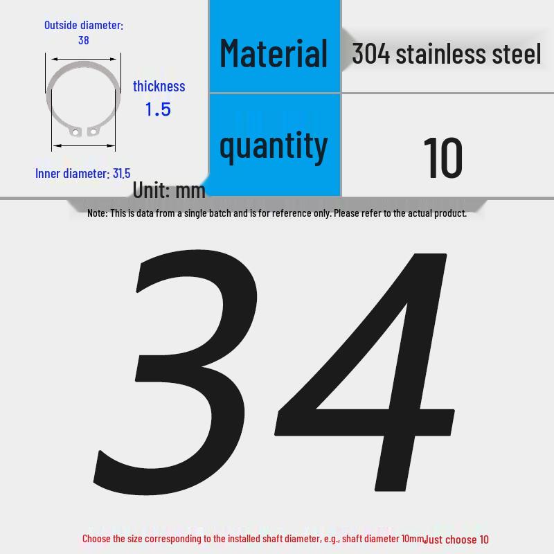 304 Stainless Steel Snap Ring for 3-200 Bearing