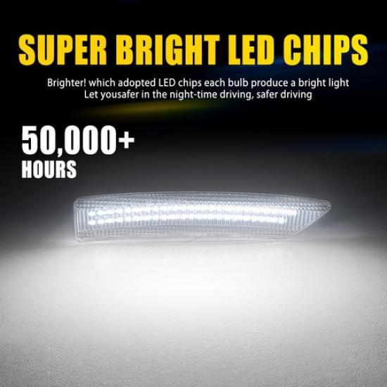 2X White LED Lamp Marker Side Light Front For Ford 2024-25 Mustang PR3Z-15A201-C