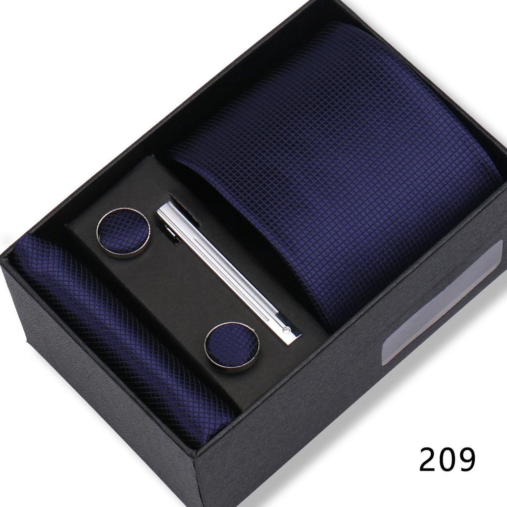 Ensemble Cadeau Boîte Pochette de Costume pour Homme Cravate Rayée Polyester Mode Premium Mariage Affaires