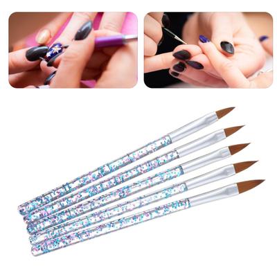 5 Stuks/Set Nail Art Liner Zachte Pels Nagelschilderen Acryl Schilderen Kwast Pen Gereedschap voor Schoonheid