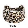 Leopard Print Headbands for Women Wide Boho Turban Head Wraps Cotton Knotted Elastic Hairbands Non Slip Workout Hair Accessories