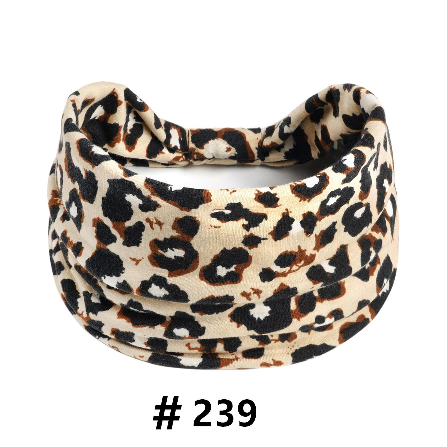 

Повязки на голову с леопардовым принтом для женщин, широкие бохо-тюрбаны, хлопковые эластичные повязки для волос с узлом, нескользящие аксессуары для волос для тренировок
