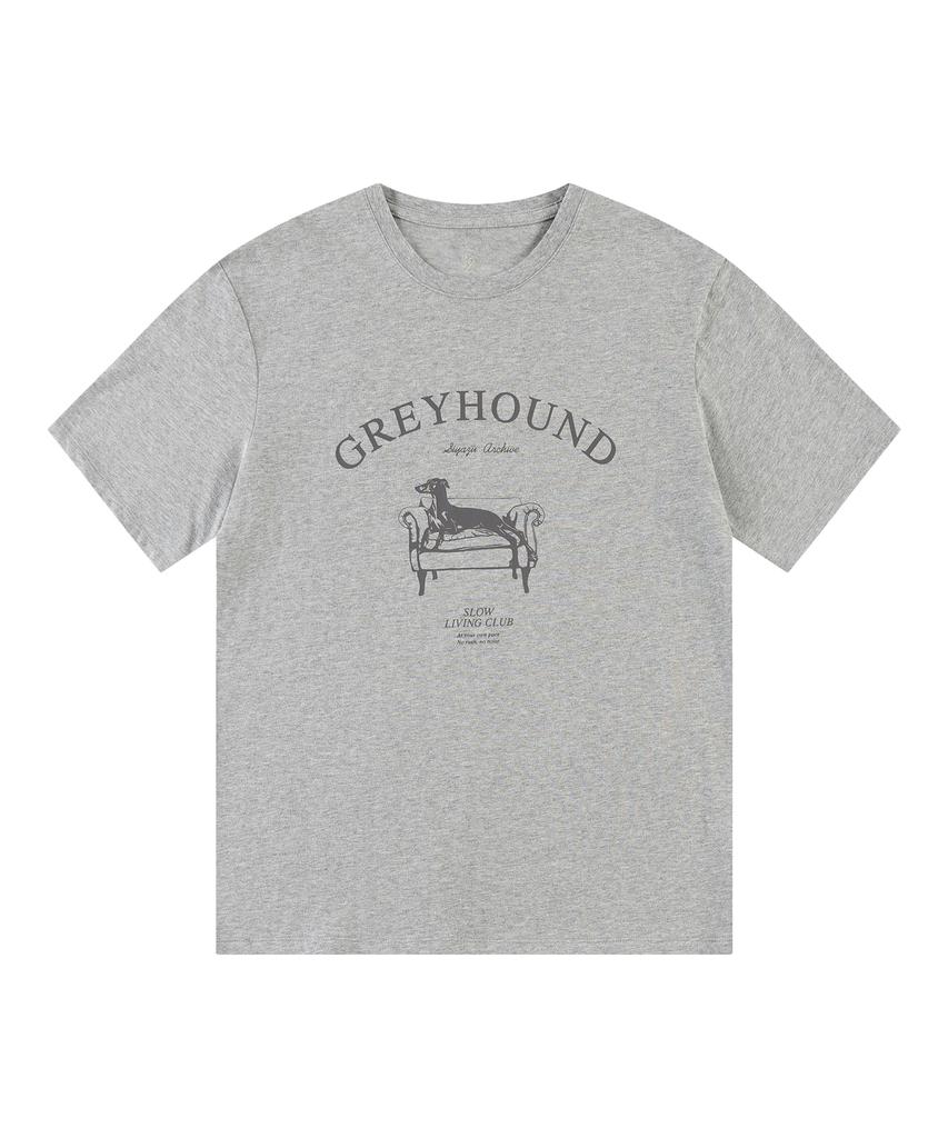 Siyajyu Sitp5264 Greyhound Short Sleeve T-Shirt_Melange Gray