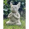 Creative Design Yoga Pose Meditation Dog Resin Statue Ornaments Lovely French Bulldog Figurine Crafts Garden Decor Sculpture