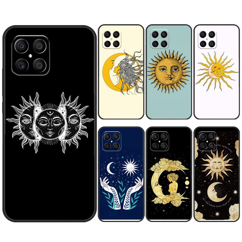 Sun Moon Art Case For Honor 90 70 50 Lite Magic 5 Magic 6 Pro X6 X7 X8 X9 X6a X7a X8a X9a X8b X9b Cover