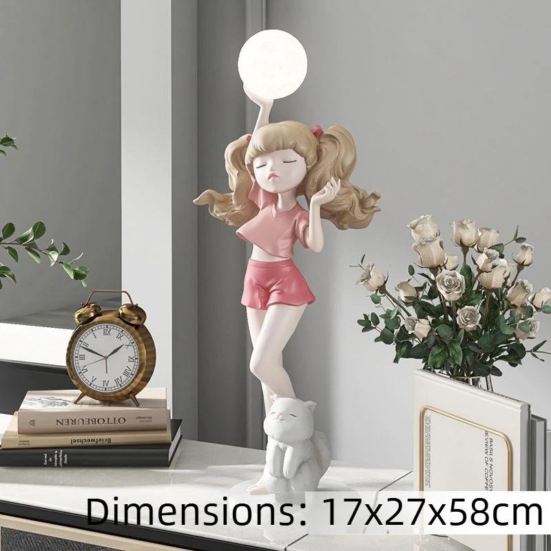 Creative Glowing Figurines Human Animal Theme Mini Statue Resin Material Craft Ornament Indoor Living Bedroom Home Decoration Cr