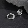 Retro Gothic Skull Earrings Stainless Steel Punk Skeleton Skull Head Hoop Earrings for Man Vintage Jewelry