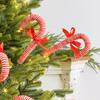 Christmas Candy Cane Shape Cute Christmas Tree Cuttings Traditional Shape Christmas Tree Decorations Christmas Atmosphere 20x10cm