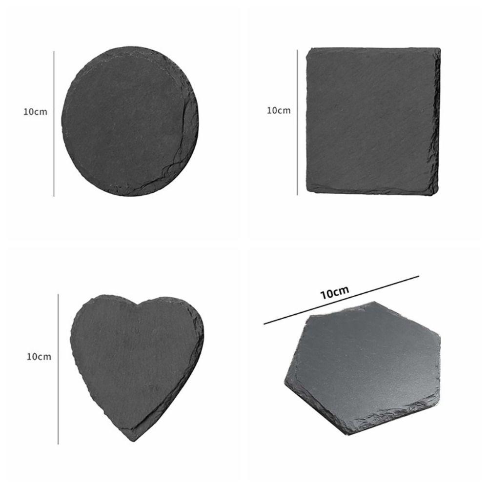 Natural Slate Stone Slab Natural Slate Coaster Reusable Heat Resistant Drink Coaster Anti Slip Japanese Style Table Coaster