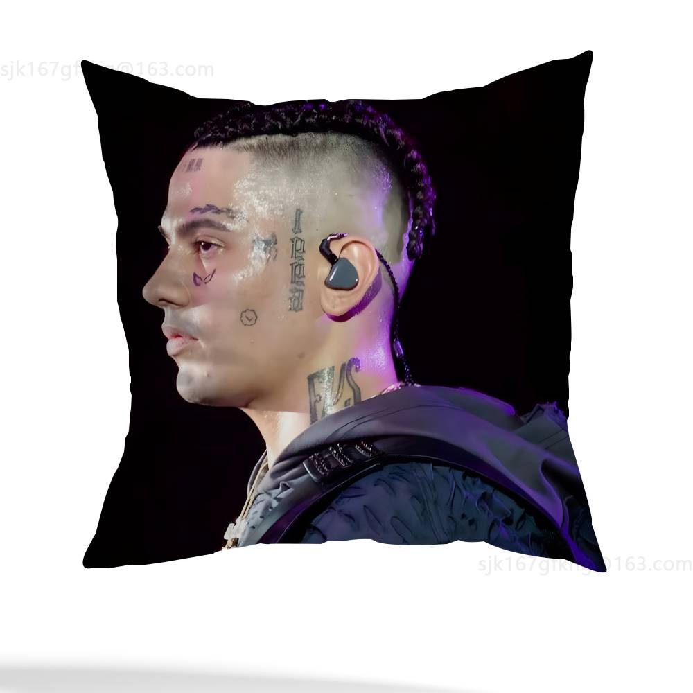 

D-Duki Rapper Pillow Case Sofa Living Room Bedroom Headboard Backrest Cushion Square Cushion Nap Time 12x12Inch