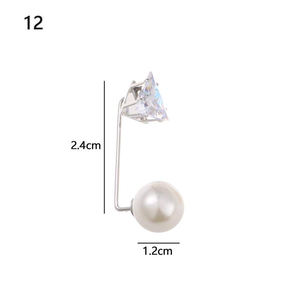 Fashion Fixed Collar Anti-Light Tightening Waistband Pearl Brooch Lapel Pin Badge Buckle