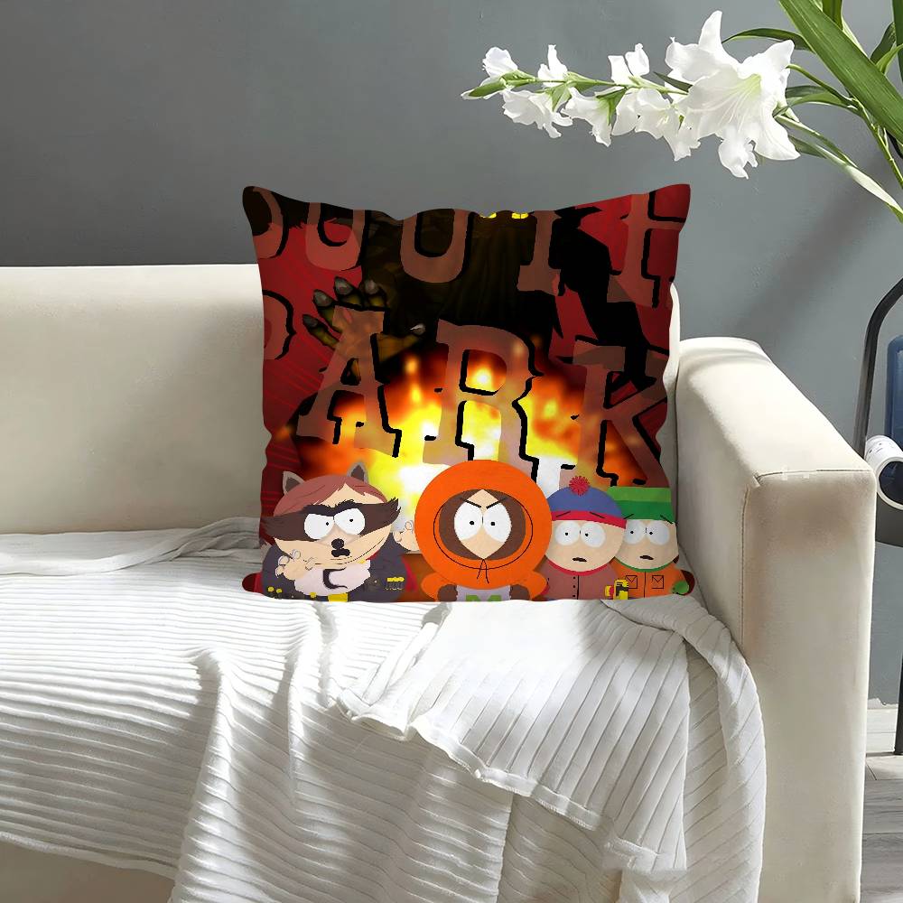 S-South Park Pillow Case Square Pillow Bedroom Sofa Leisure Comfort Cushion Car Living Room Home Decoration