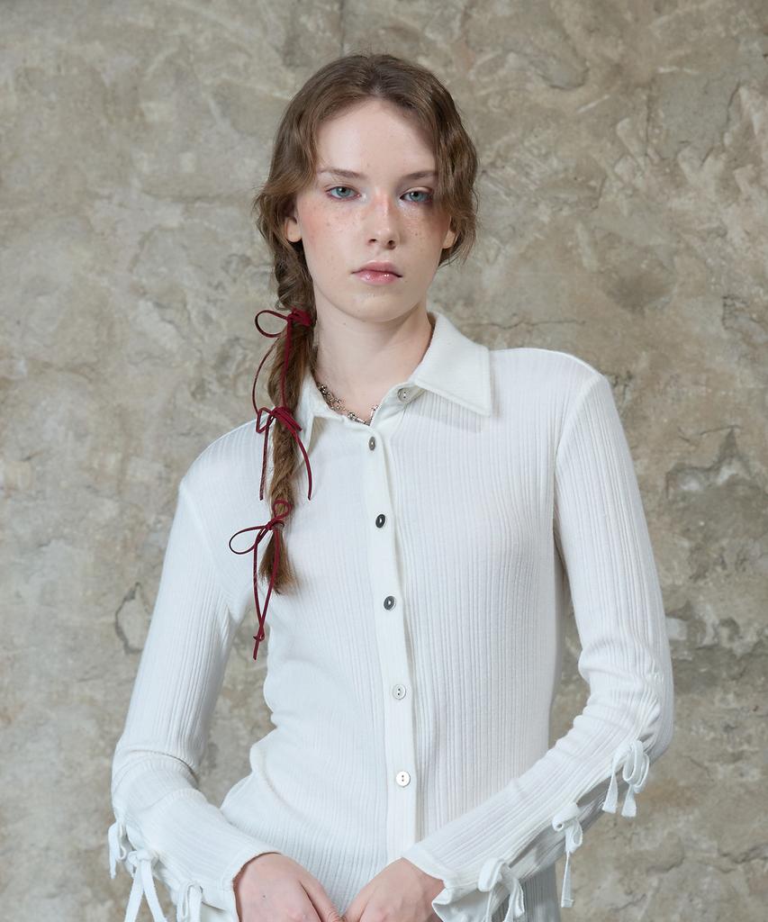 LARTIGENT L13 Ribbon Shirt(White)